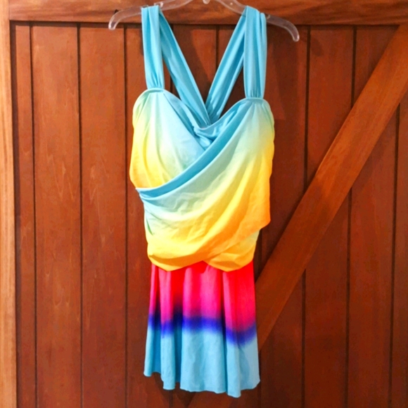 **Multicolor Swim Dress & Shorts (XXL)** - Picture 2 of 5